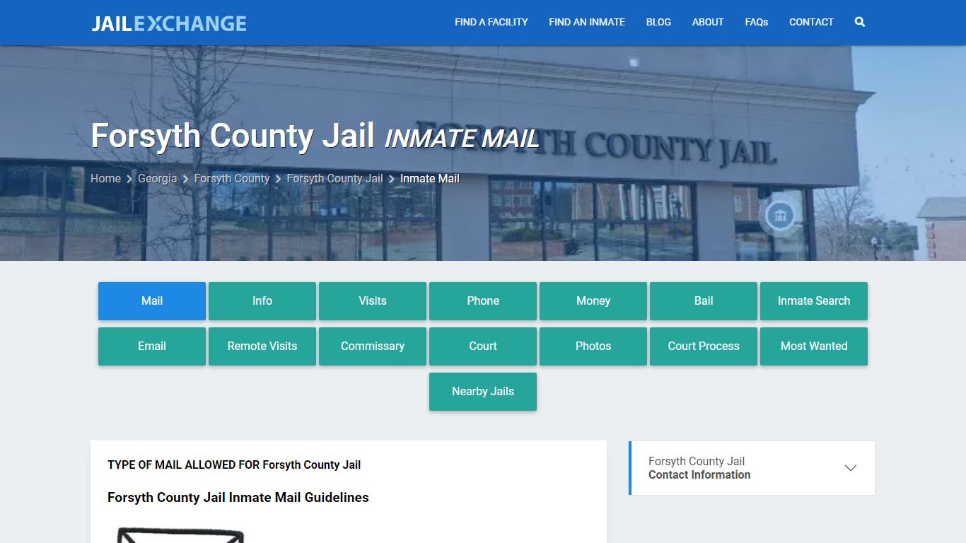 Inmate Mail - Forsyth County Jail, GA - Jail Exchange