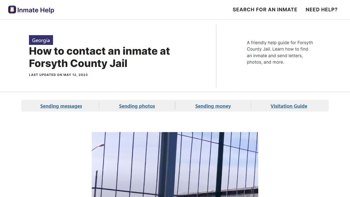 How to contact an inmate at Forsyth County Jail - Inmate Help